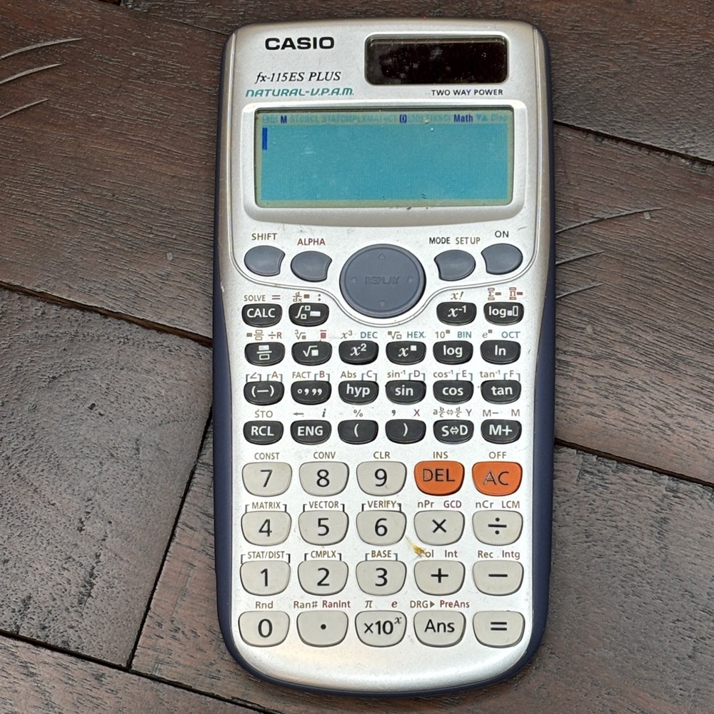 Casio FX-115ES Plus Scientific Calculator - solar powered, no cover